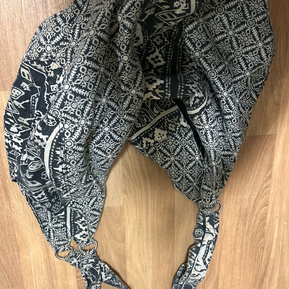 Black and white satchel